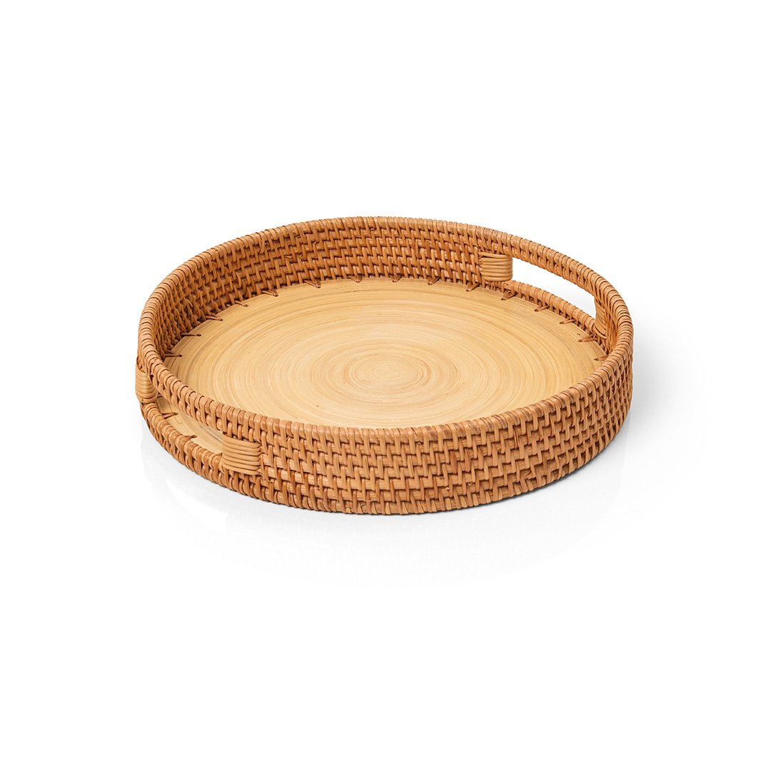食器 Band new Bandeja Copa e Cia Circular Natural Duo