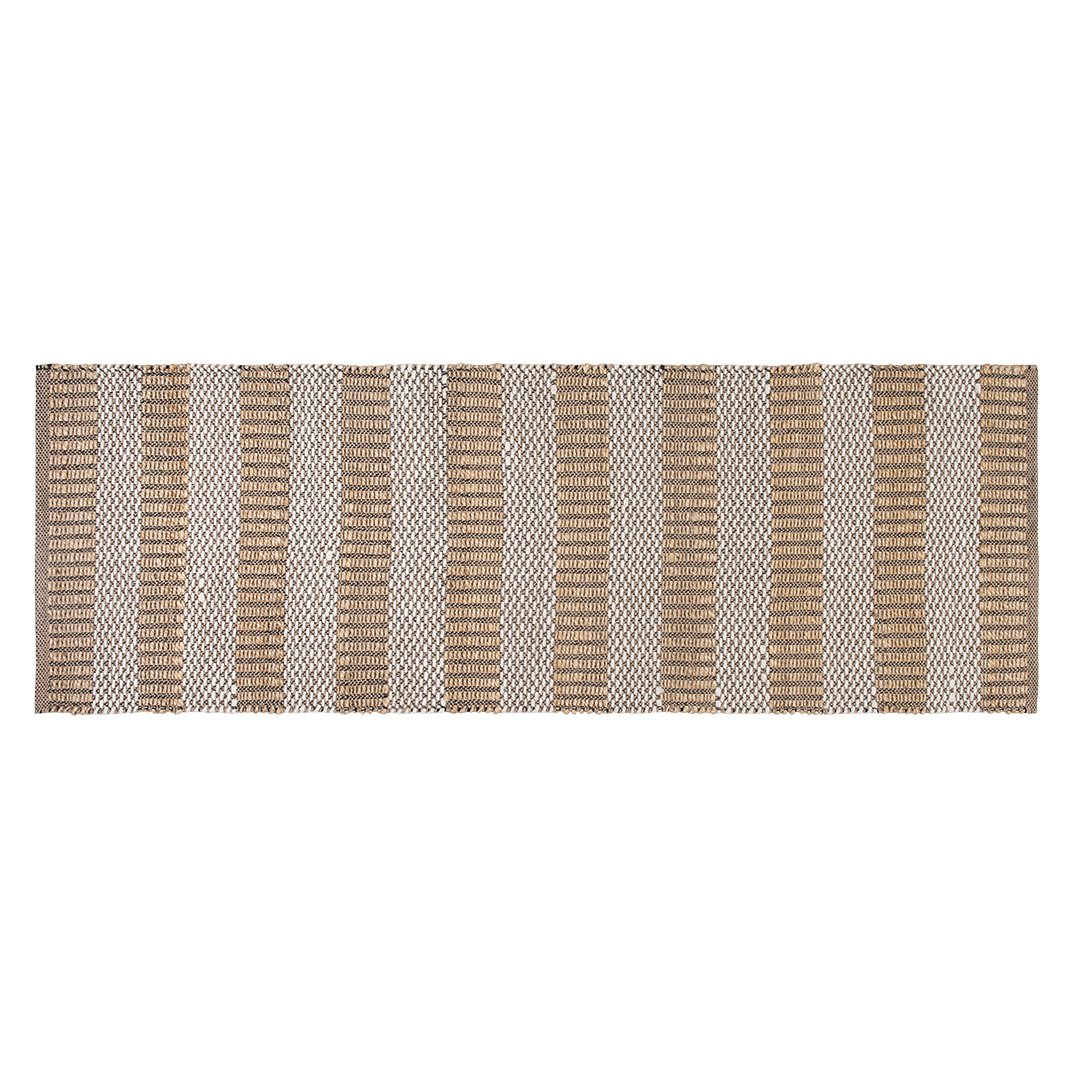 Tapete Copa e Cia Sense Nature Aisha Natural com Listras - 60 x 180 cm