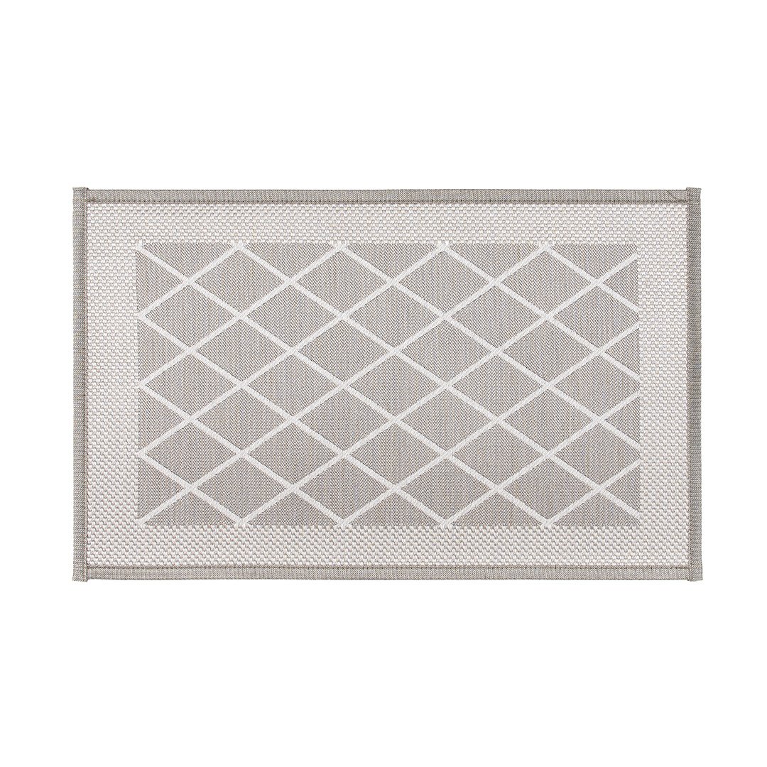 Tapete Copa e Cia Sense Textile Jacquard Grid Natural - 45 x 75 cm