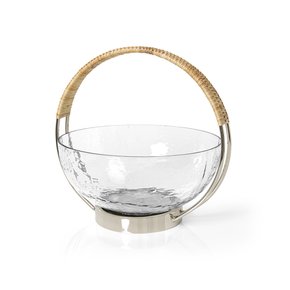 312355 bowl vidro com alca rattan 25cm